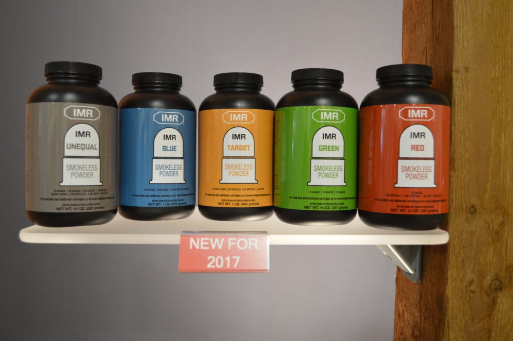 Hodgdon displayed a whole line of new-for-2017 powders (Photo: Kristin Alberts)