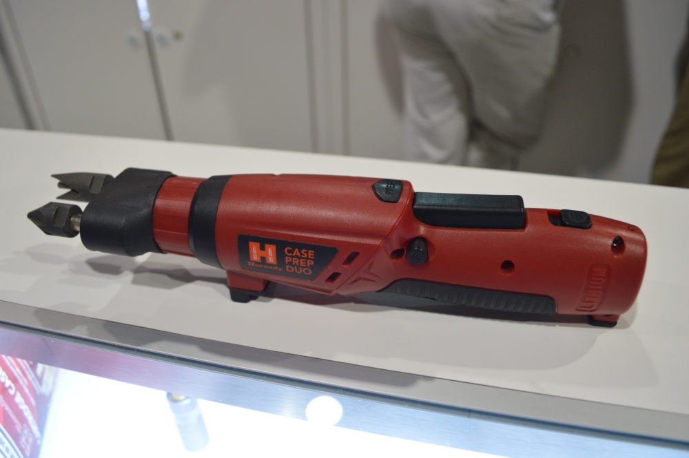 Hornady introduced the new Case Prep Duo, a cordless, rechargeable, handheld unit for case neck prep, chamfer/deburr, and primer pocket cleaning. (Photo: Kristin Alberts)
