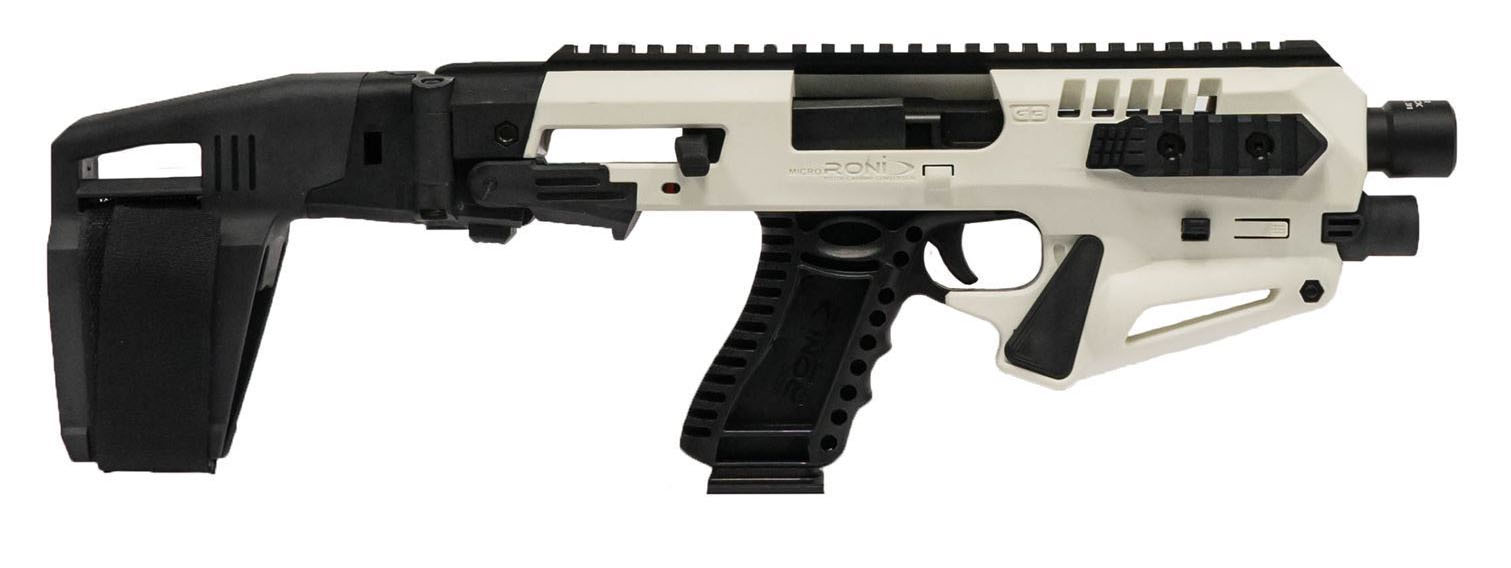 The RONI converts certain Glock models into pistol carbines without disassembly of the pistol. (Photo: CAA)