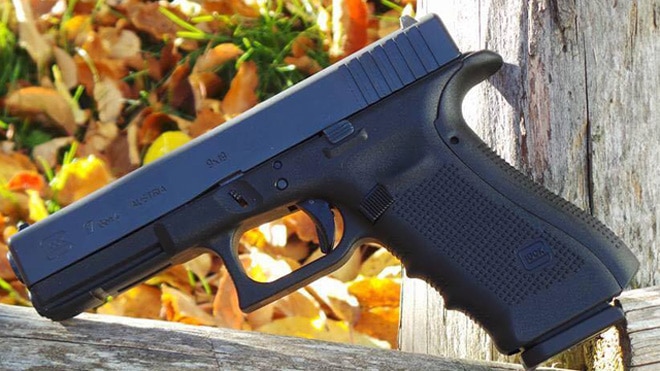A Glock 17 with lovely foliage in the background. (Photo: Glock via Facebook)