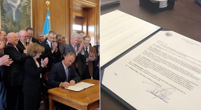 Newly confirmed Secretary of the Interior Ryan Zinke signed orders Thursday halting a planned ban on lead ammunition and expanding access to public lands. (Photo: DOI)