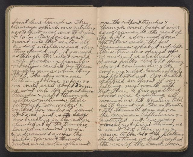 Diary of Vincent Reed, Company K, 358th Infantry, 90th Division, Army of Occupation, American Expedition Forces, 1918. Vincent Cornelius Reed Collection, Veterans History Project. (Photo: Library of Congress)