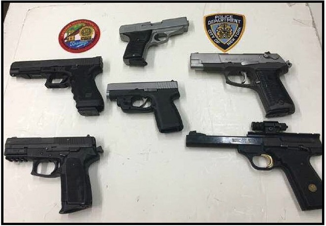 Sept. 26, 2016: Black allegedly sold a 9mm Kahr, .380 Cobray, .22 caliber Browning, .40 caliber Glock, 9mm Sig and a .45 caliber Ruger along with some magazines and ammo for $5,000.
