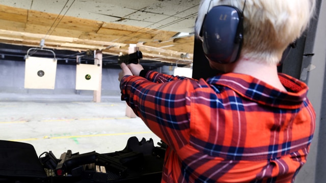 Alexandria Kellner, of Oakland, learns how to shoot firearms during the Pink Pistols biweekly gathering at the San Leandro Shooting Range in San Leandro, Calif., on Wednesday, April 12, 2017. It was Kellner's second time attending this program, which is an organization dedicated to teaching LGBT how to use firearms for self-defense. (Photo: Ray Chavez/Bay Area News Group)