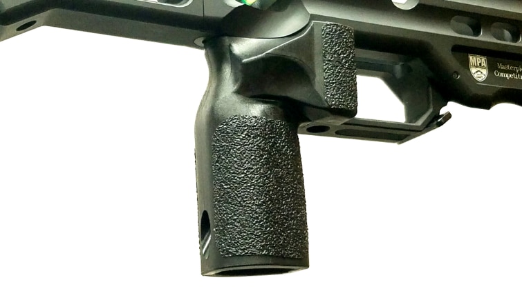 The Enhanced Vertical Grip by MasterPiece Arms was created to help reduce strain on the trigger finger and hand. (Photo: MasterPiece Arms)
