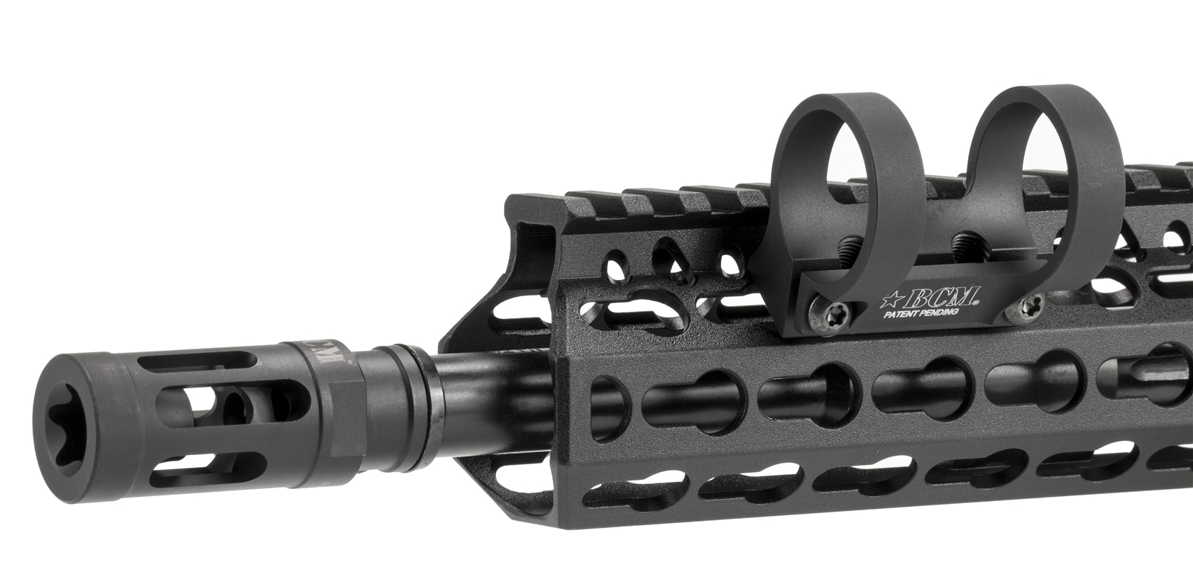 KeyMod utilizes keyhole shapes to mount rifle accessories to the handguard. (Photo: Bravo Company)