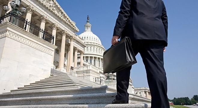 A lobbyist at the Capitol building. (Photo: Melanie Stetson Freeman/CS Monitor)