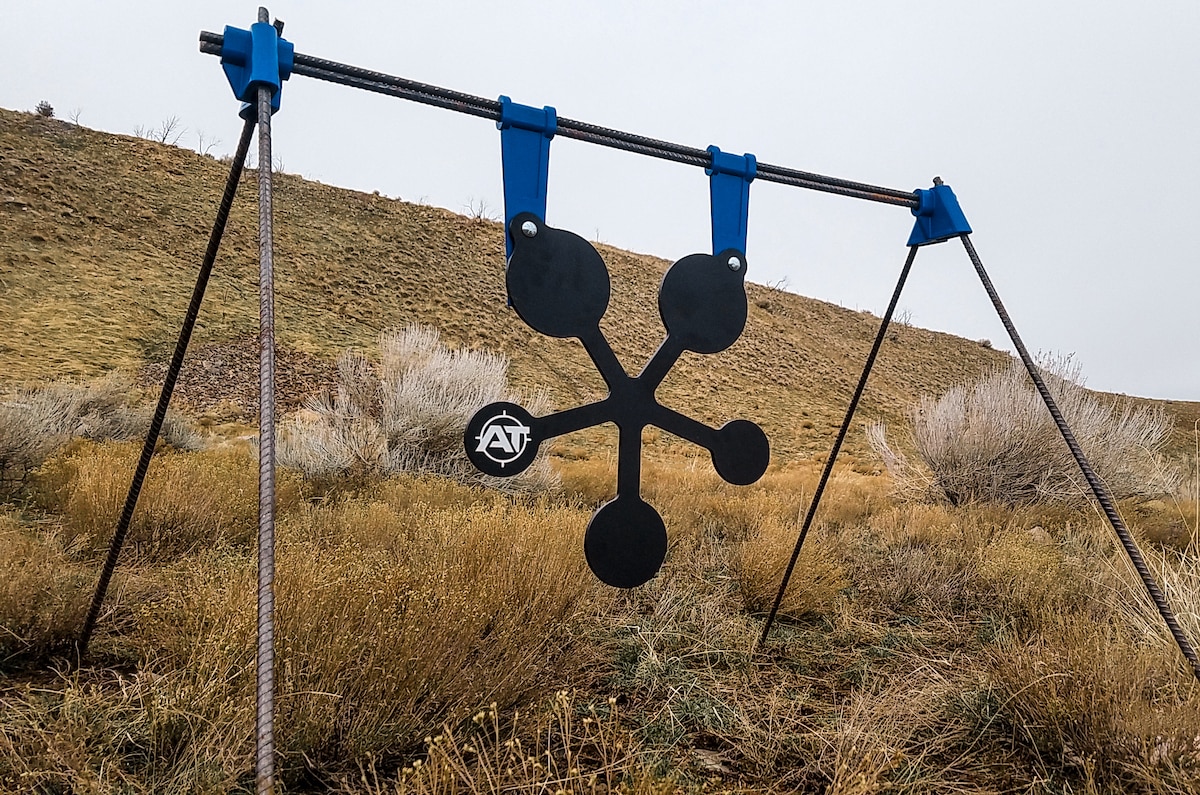 The PT Gong series offers a bevy of steel targets held in pace by a self-healing polymer strap. (Photo: Action Targets)