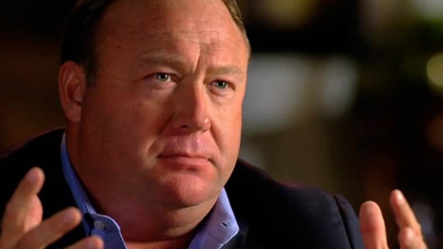 Alex Jones during his interview with Megyn Kelly, which aired on NBC on Sunday. (Photo: NBC News)