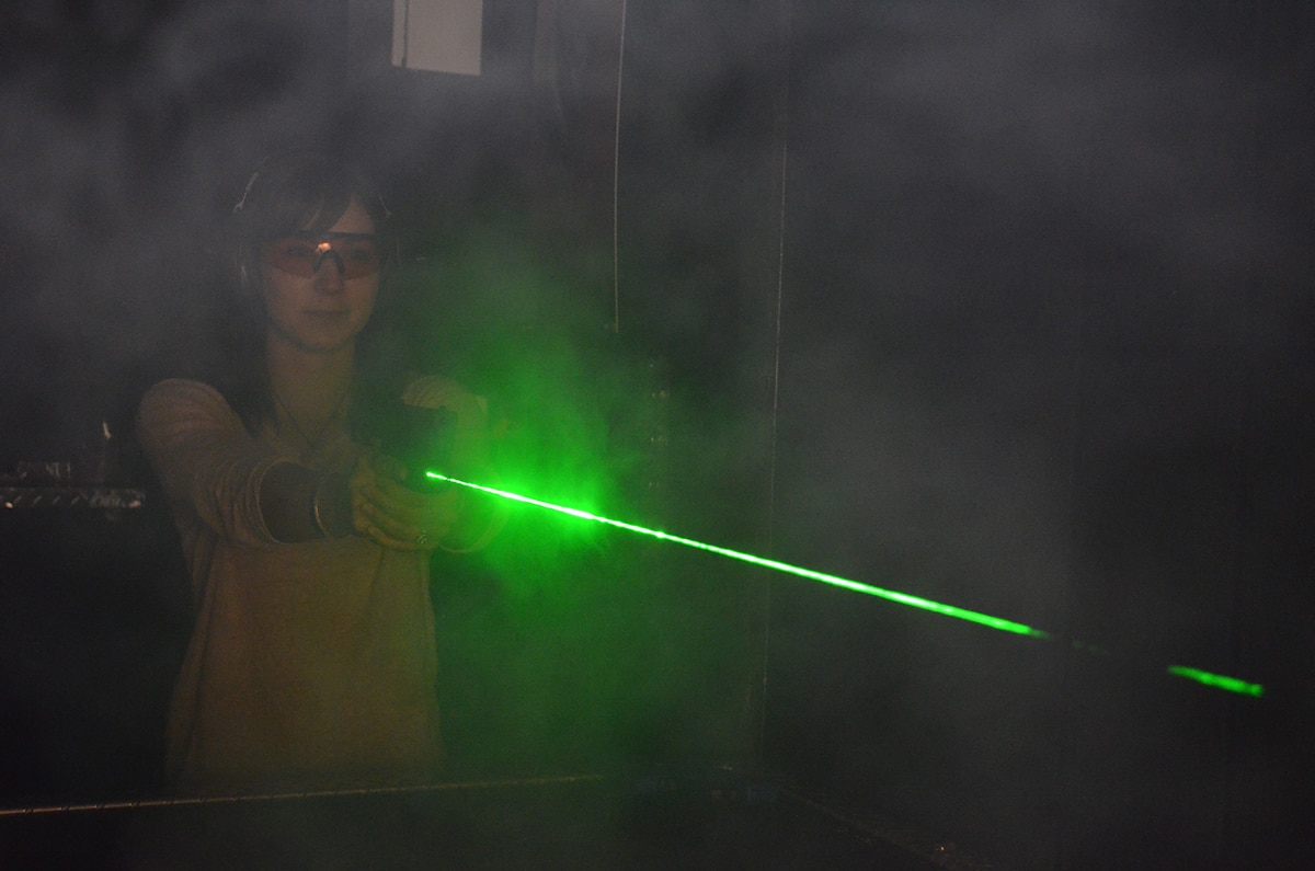 Green lasers offer greater visibility over traditional sights in low light shooting. (Photo: Crimson Trace)
