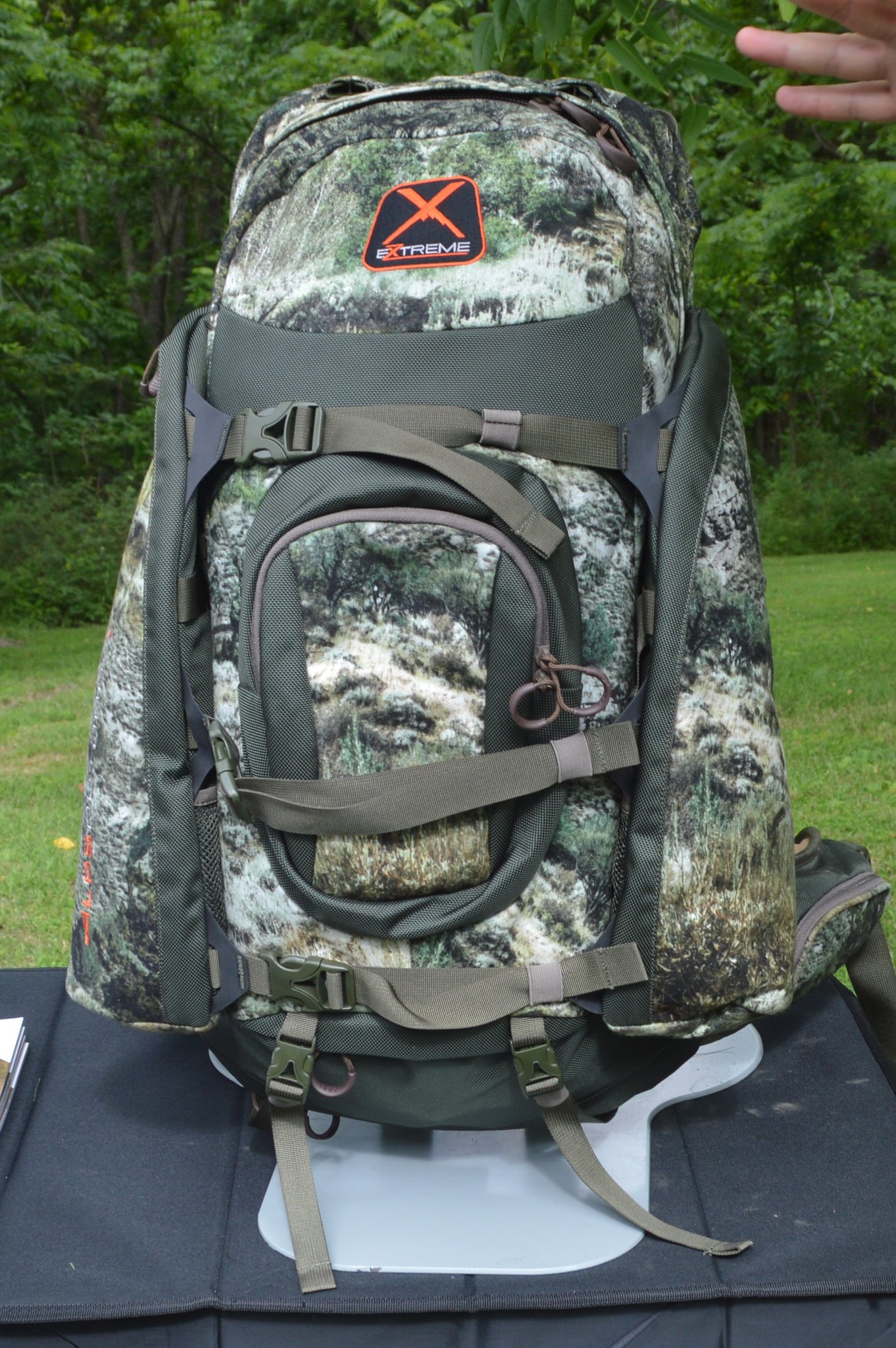 One of the most popular of Alps packs is this Traverse X. Not only is it a capable backcountry rig with molded foam suspension, there's also a bow/gun dropdown pocket, shooting stick/tripod holder, hydration pocket, and a rain cover, but the pack doubles as a meat hauler. (Photo: Kristin Alberts)