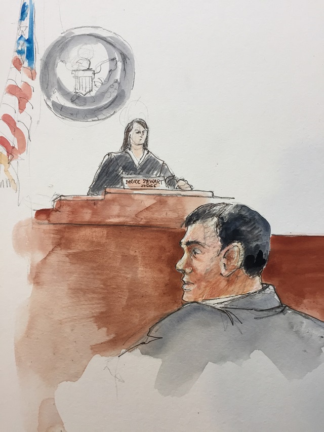 Courtroom art of W. Joseph Astarita appearing in a Portland federal court on June 28, 2017. (Photo: KOIN)