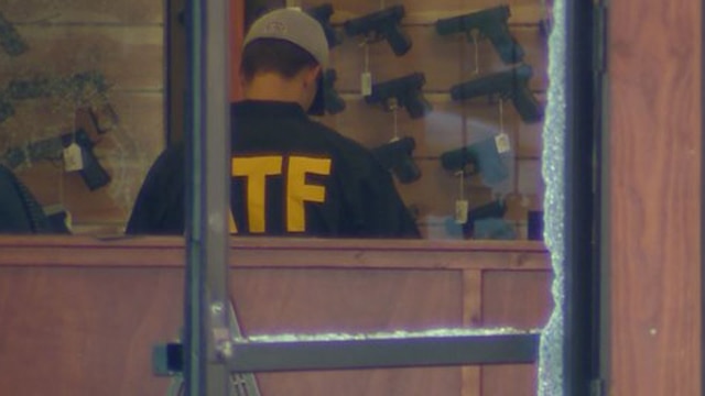 ATF investigate "smash and grab" style burglary at DCF Guns in Castle Rock, Colorado on June 27, 2017. (Photo: Channel 9 News)