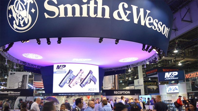 File: Smith & Wesson was one of the busiest booths on the SHOT Show floor, as the company debuted several new and popular handguns. (Photo: Kristin Alberts/Guns.com)
