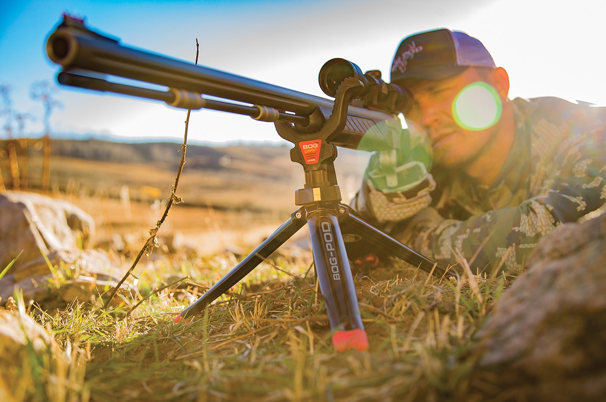 The Bog-Pod Rapid Shooting Rest brings accuracy to the hunting field with its easily transportable design. (Photo: Battenfeld Technologies)