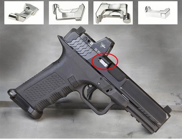 The Stainless Steel LCI extractor offers reliability and a little pizazz to the Glock design. (Photo: Lone Wolf Distributors)