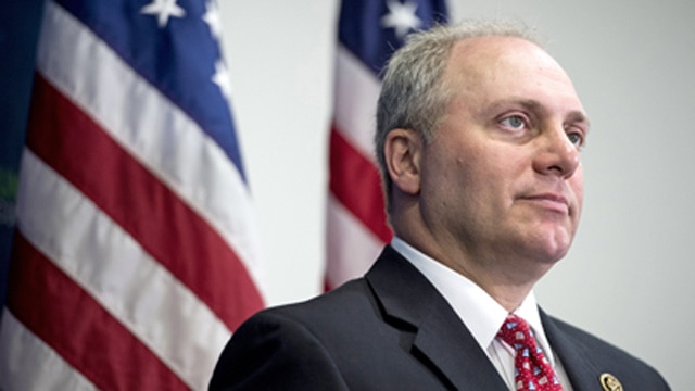 UNITED STATES - JUNE 2: House Majority Whip Steve Scalise, R-La., speaks to the media following the House Republican Conference meeting in the Capitol on Tuesday, June 2, 2015. (Photo By Bill Clark/CQ Roll Call) (CQ Roll Call via AP Images)
