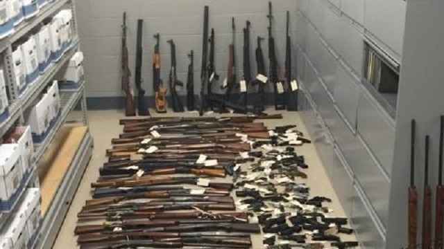 A record number of 207 guns were turned in at a Hartford gun buyback event held on Saturday, July 15. (Photo: Hartford Courant)