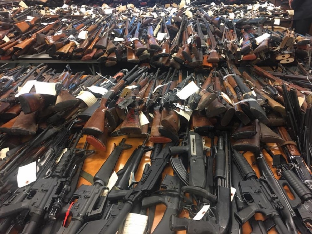 A total of 4,775 guns were collected at New Jersey's most recent gun buybacks. (Photo: Facebook)