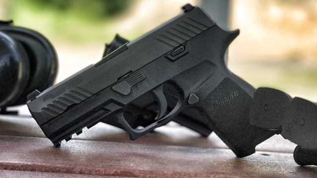 The Sig P320 on display during a demonstration. (Photo: Sig/Facebook)
