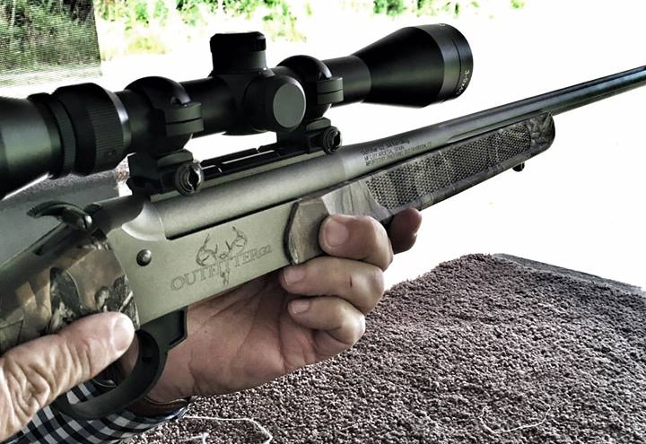 A shooter lines up the Outfitter G2 with his target. (Photo: Traditions' Firearms)