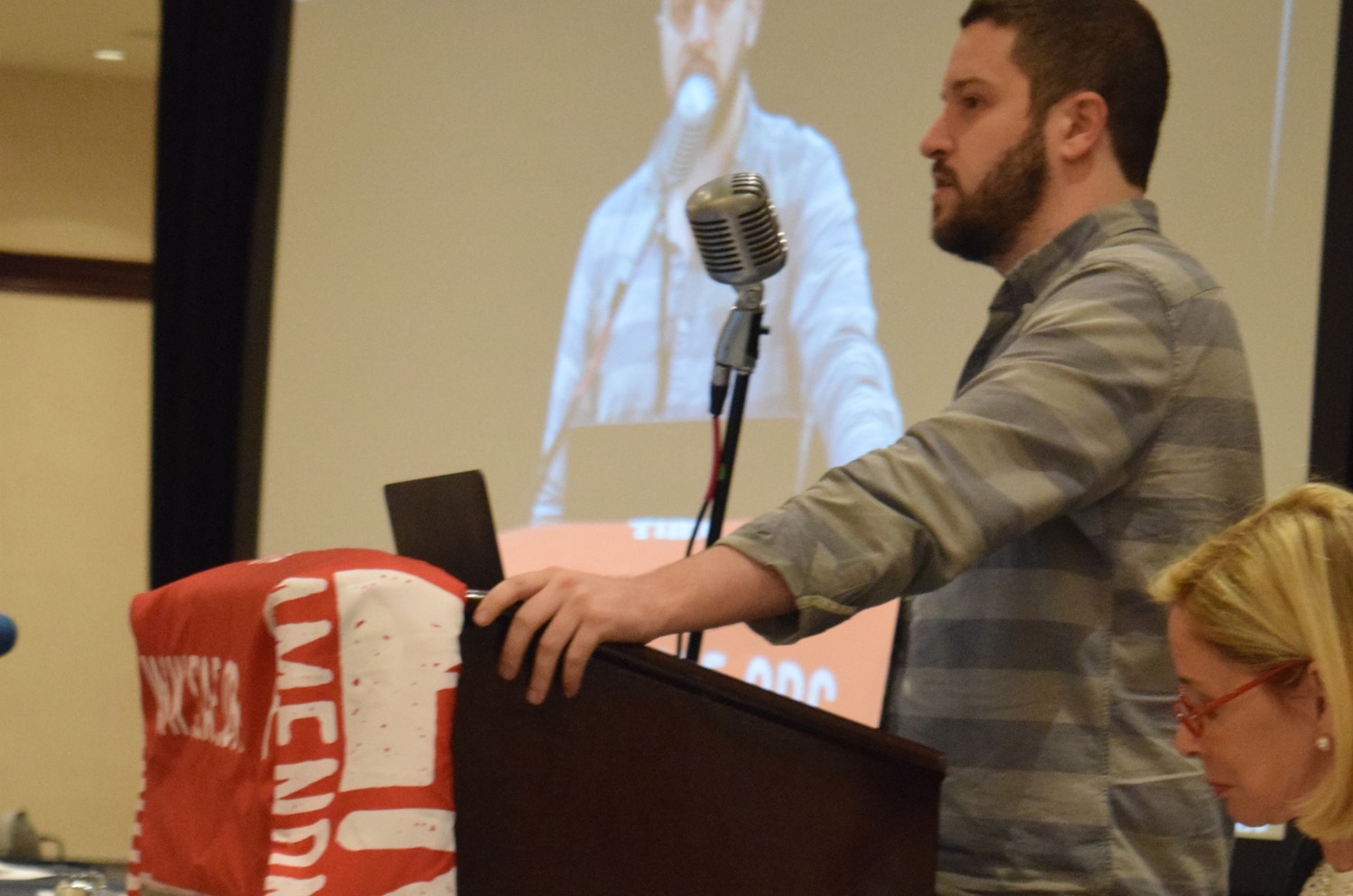 Cody Wilson, president of Defense Distributed, updated the audience about his company's lawsuit over 3D printed guns against the State Department as well as the evolution of the topic. (Photo: Christen Smith/Guns.com)