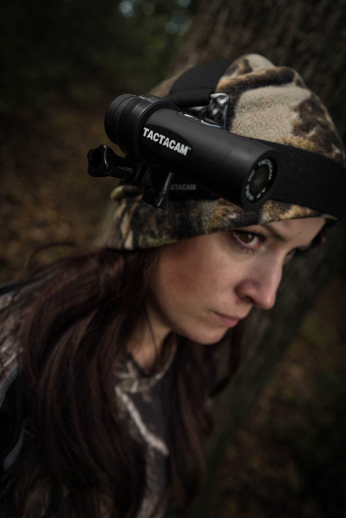 The head mount allows hunters to capture the action in hands-free form. (Photo: Tactacam)