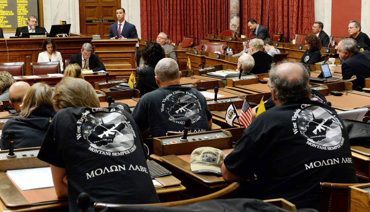 Members of the West Virginia Citizens Defense League attended a hearing for a constitutional carry bill in 2016. (Photo: Charleston Gazette-Mail)