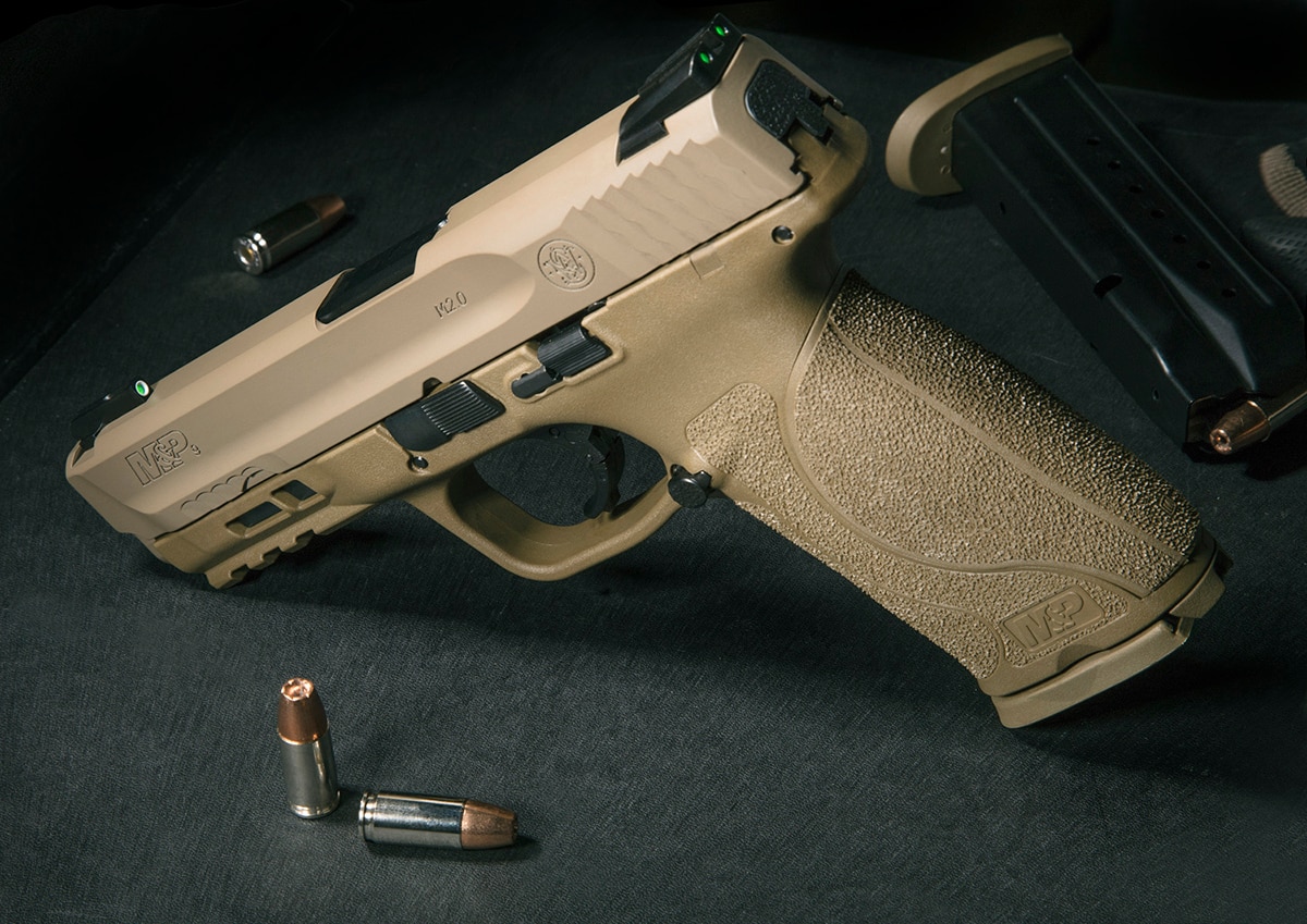The newest M2.0 serves up Truglo TFX sights on a FDE frame. (Photo: Smith & Wesson)
