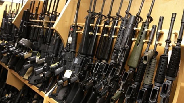AR-15 rifles line a shelf in the gun library at the U.S. Bureau of Alcohol, Tobacco and Firearms National Tracing Center in Martinsburg, West Virginia December 15, 2015. (Photo: Jonathan Ernst/Reuters)
