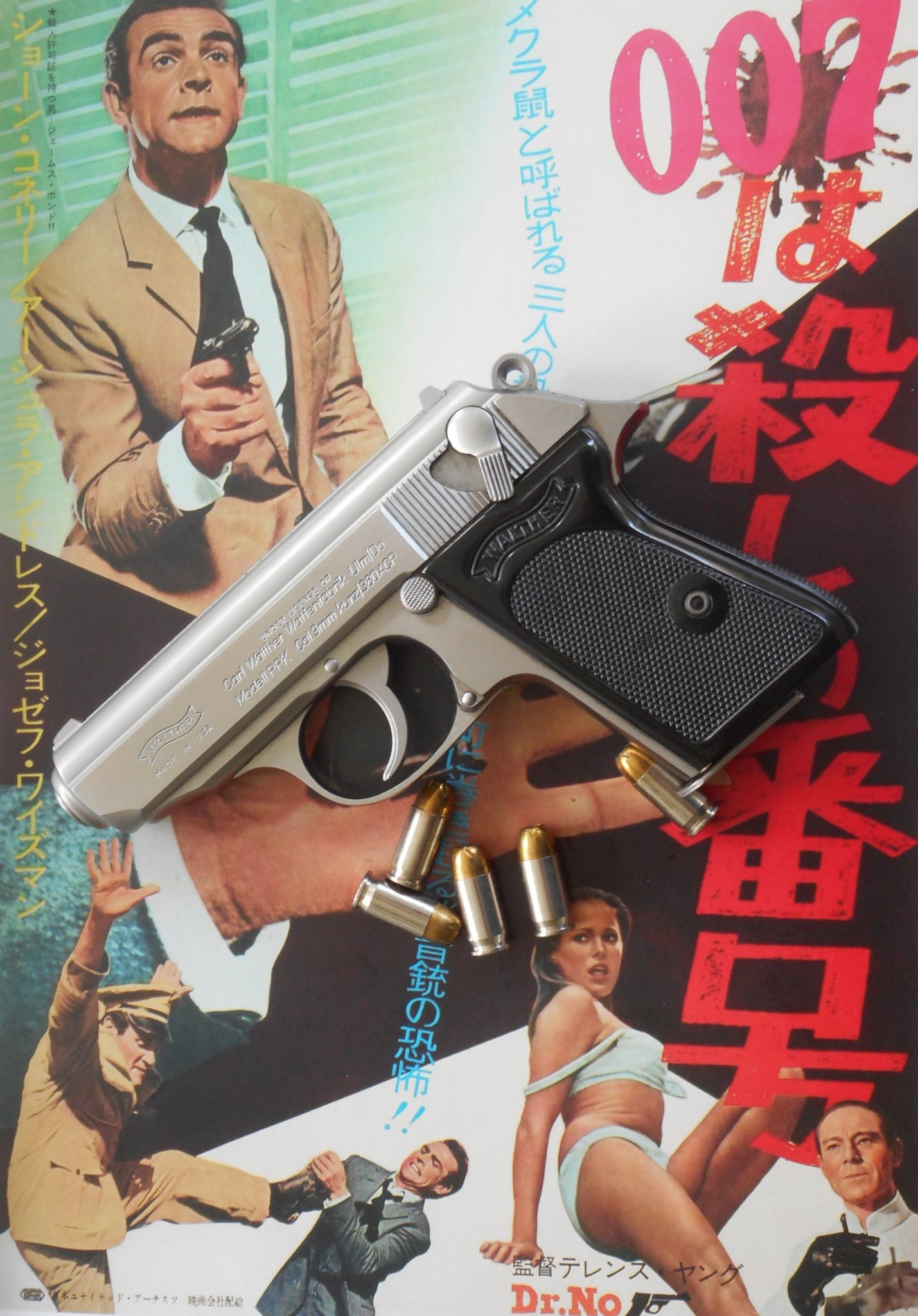 The Walther PPK above the film that introduced it in Bond's world. (Photo: Francis Borek/Guns.com)
