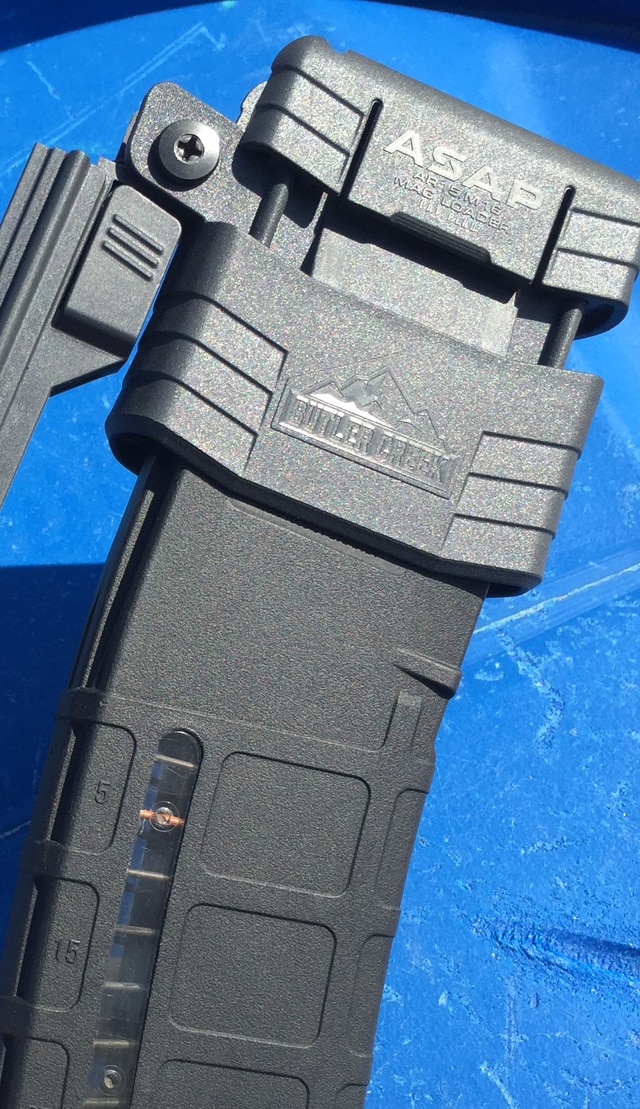 Officially, it's Butler Creek's ASAP AR-15 and M16 magazine loader. (Photo: Team HB)