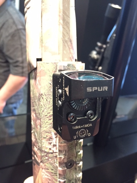 Nikon showed off its first entry into the hunting red dot market with this turkey-specific Spur. (Photo: Kristin Alberts/Guns.com)
