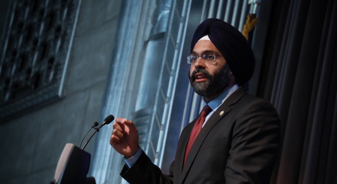 New Jersey Attorney General Gurbir Grewal, seen here at a law enforcement event on Tuesday in Trenton, wants "ghost gun" makers to know that the state is closed under threat of legal action. (Photo: Grewal's office)