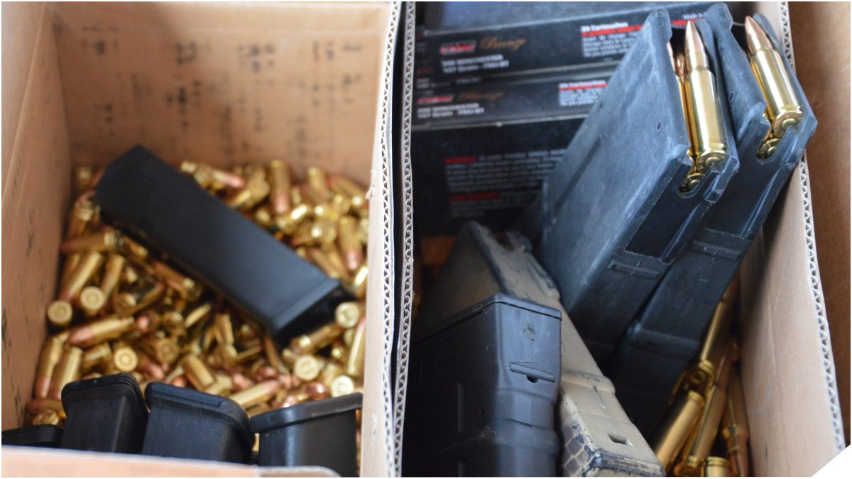 box of assorted ammunition