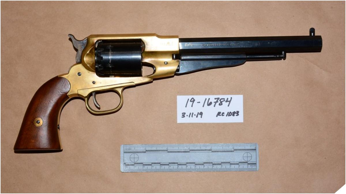 Cap and Ball revolver replica of New Army Model 1858 cap and ball revolver seized by police