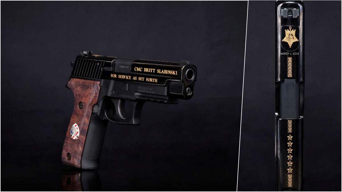 Slabinski engraved MK25 pistol top