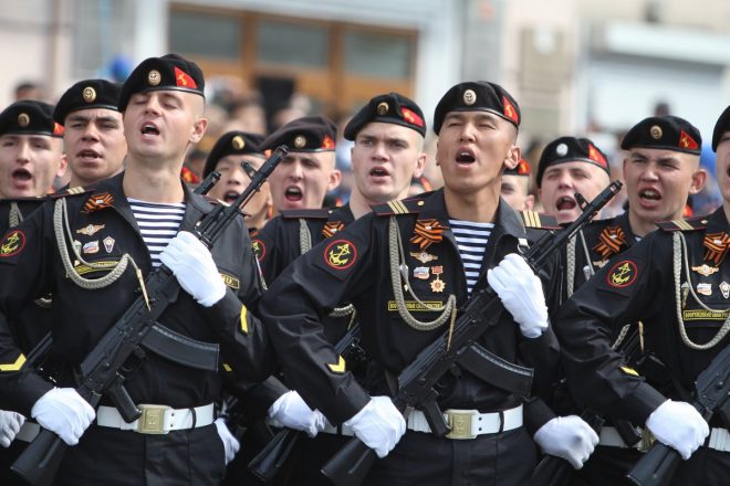 Russian Naval Infantry AK100 Victory parade 2019