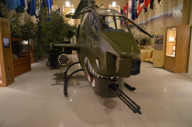 There is also an AH-1 Cobra gunship with its 3-barreled 20mm gun and rocket launchers