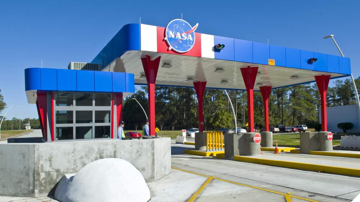 The south gate at NASA's John C. Stennis Space Center (Photo: NASA https://images.nasa.gov/details-SSC-20101202-S02734H.html )