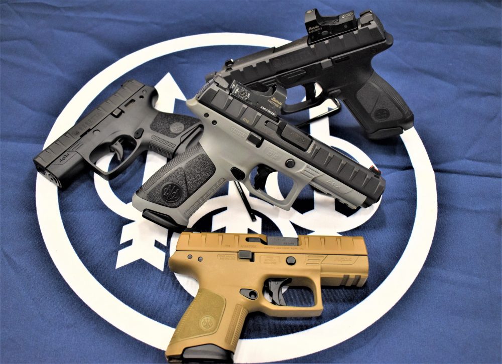 The new APX models include the gray-framed APX Target, center, as well as APX Centurion-length RDO and Combat models (top right), FDE models (bottom right) and the APX Carry slimline (top left.) (All Photos: Chris Eger/Guns.com)