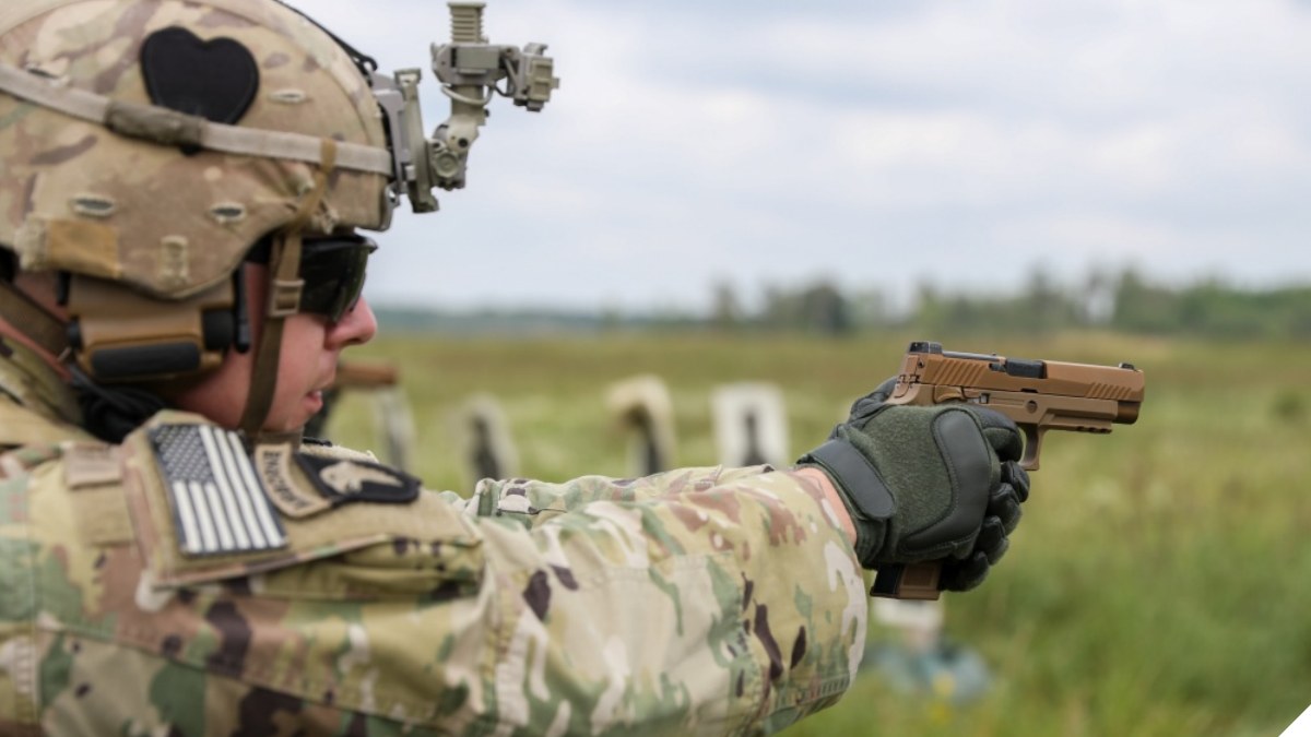 Twenty-two Soldiers from Task Force Carentan conducted pistol marksmanship training with the M17 pistol at Gallery 9, Yavoriv, Ukraine June 22 2019. (U.S. Army photo by Sgt. Justin Navin)