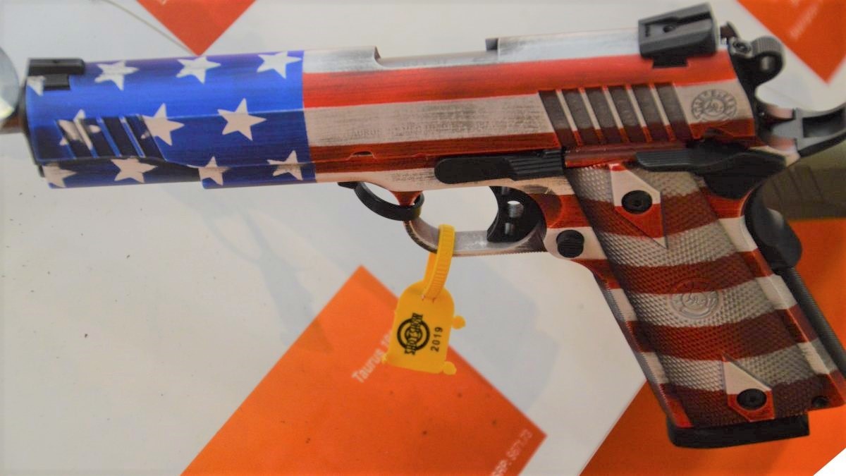 Taurus 1911 with red white and blue patriotic theme
