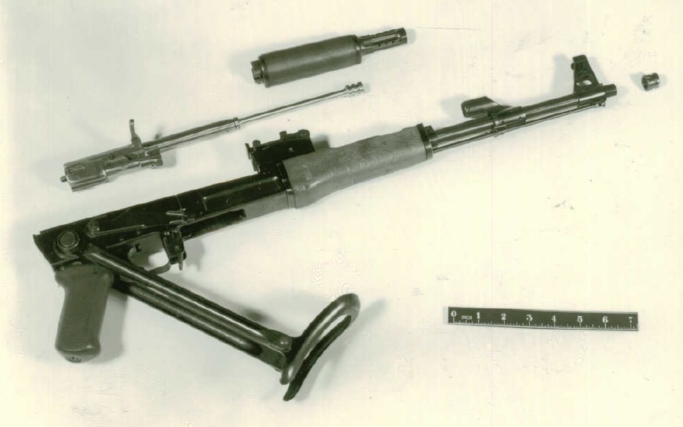 Right side view of an U.S.S.R. AK-47 submachine gun. 1961 East Germany