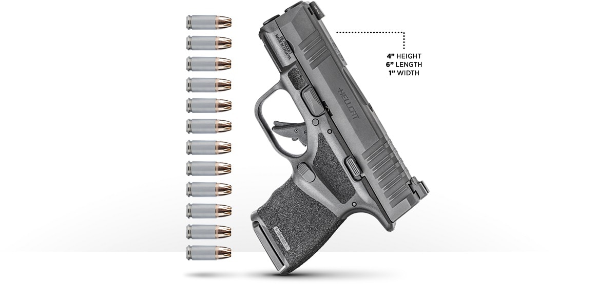 The 4-inch high Hellcat offers an 11+1 9mm capacity in a flush-fit magazine. (Photo: Springfield Armory)