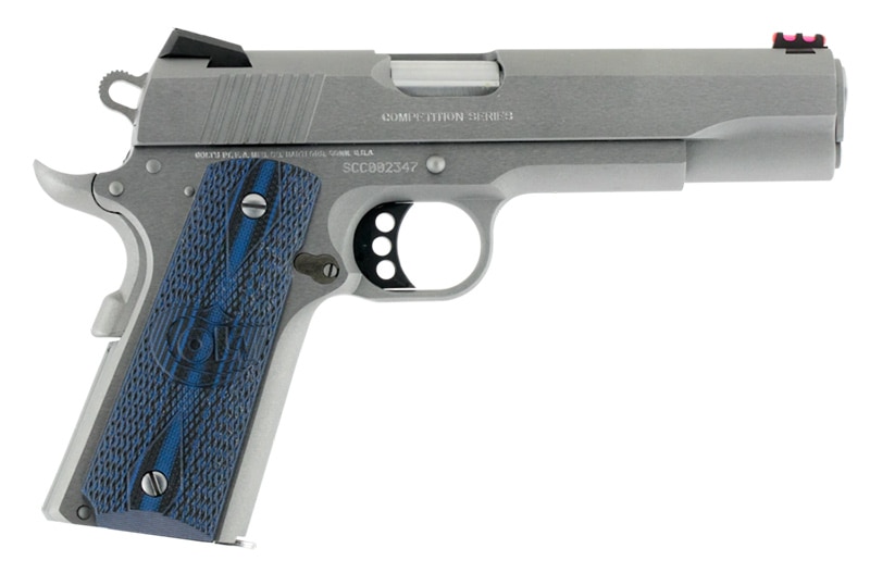silver colt competition 1911 on white background