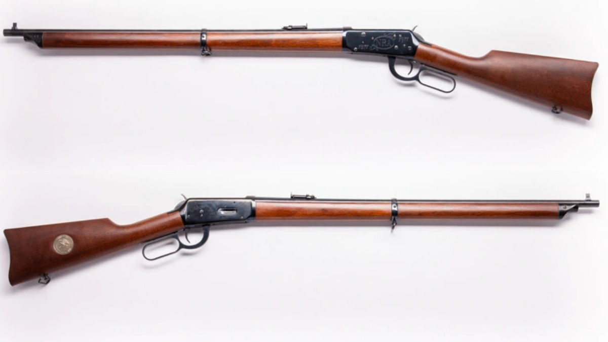 Winchester 94 NRA Centennial musket with a 26-inch barrel and full-length wood stock 1971