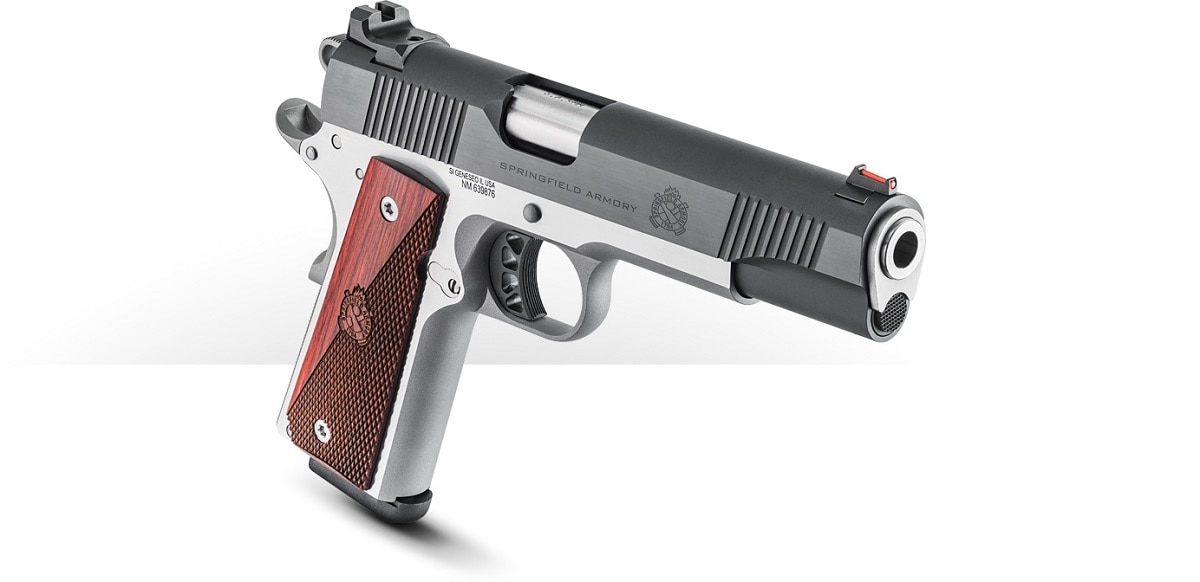 The Ronin Operator, in both .45ACP and 9mm, is a new two-tone M1911A1 from Springfield that includes a 5-inch match-grade stainless barrel with a fully supported ramp. (Photo: Springfield Armory)