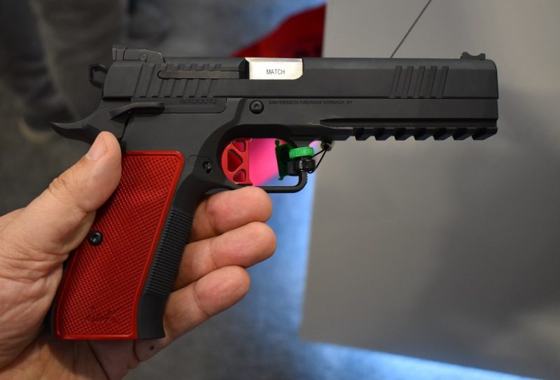 The DWX has an adjustable rear sight, aluminum grips, an ambi thumb safety, a fiber-optic 1911-style front sight, CZ Shadow 2 style rear sight, flat K-style trigger, and checkering on both the mainspring housing and front strap. (Photo: Chris Eger/Guns.com)