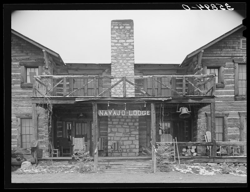 "Entrance to Navajo Lodge. Datil, New Mexico."